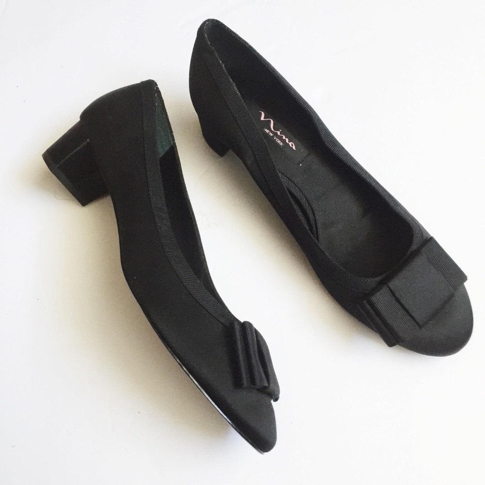 Nina black bow flats
